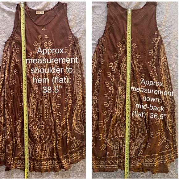 SOHO CHICK BROWN & GOLD SLEEVELESS SHIFT DRESS XL - Picture 5 of 8